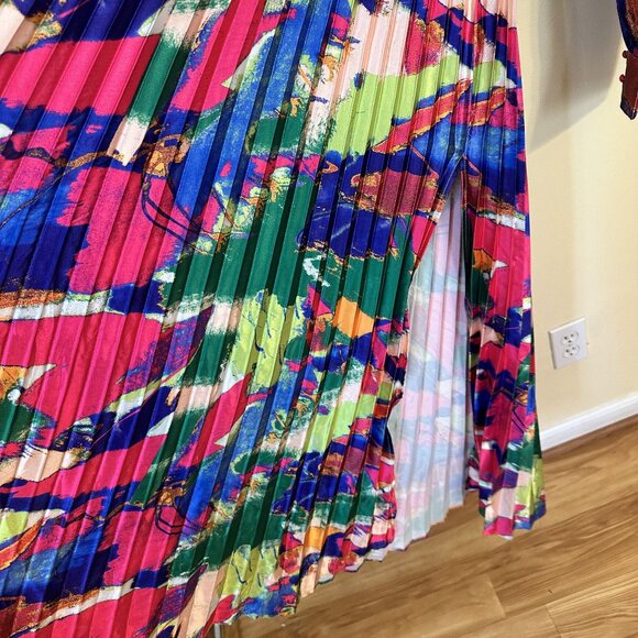 Womens Colorful Maxi Dress Vibrant Abstract Print Like The Moon Large Costume - Picture 8 of 8